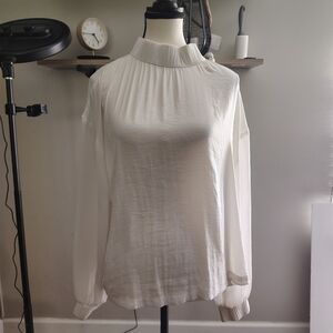 Prologue Off-White Pleated Blouse Size Small